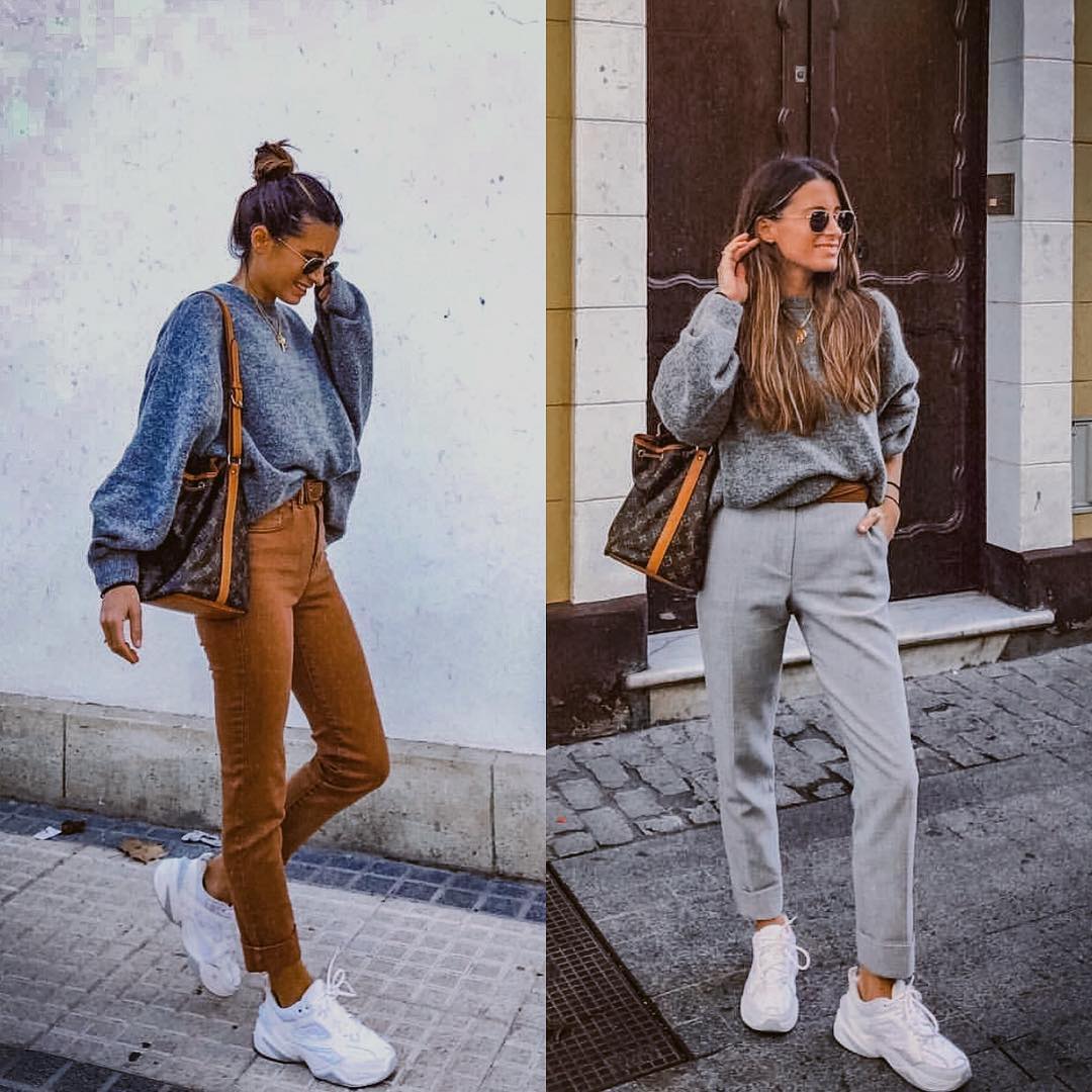 Oversized Sweater With Chunky Sneakers Outfit – careyfashion.com