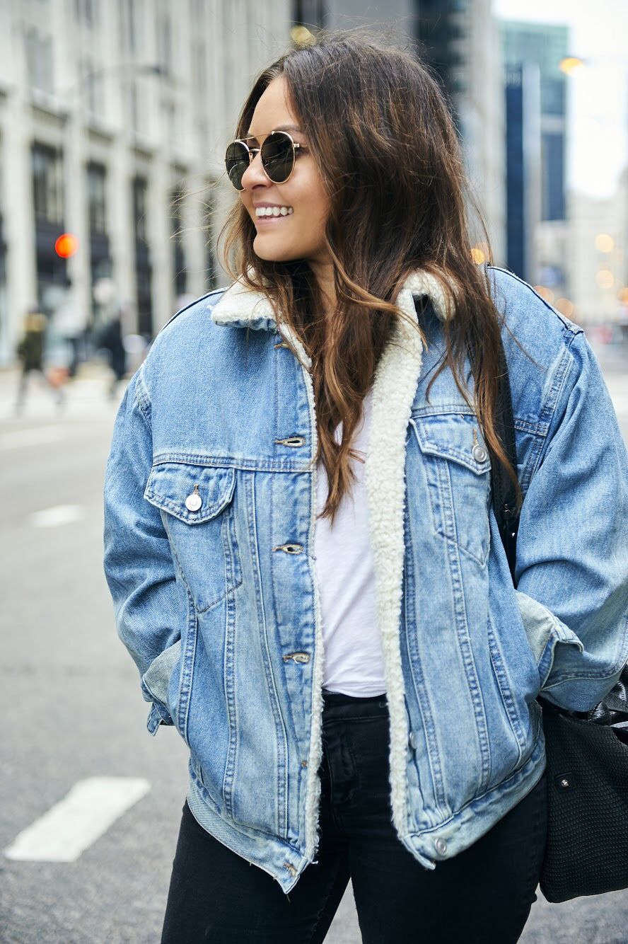 Shearling Jacket With Jeans Outfit – careyfashion.com